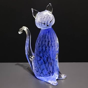 ベネチアンガラス Murano ムラノ　ムラーノ　猫　キャット　2点セット ベネチアンガラス Murano ムラノ ムラーノ 猫 キャット 2点